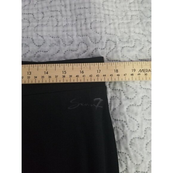 Seven7 Womens L Midi Skirt Stretch Knit Black Drawstring Pull On - Picture 8 of 8